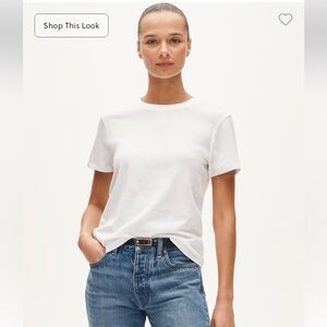 J Crew Top S Vintage Jersey Classic Fit T-Shirt White